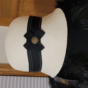 Goorin Bros. Womens white/black straw hat Size large, vintage style